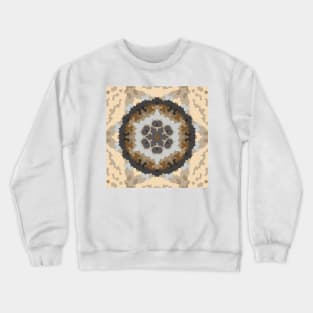 Retro Mandala Flower Brown and Tan Crewneck Sweatshirt